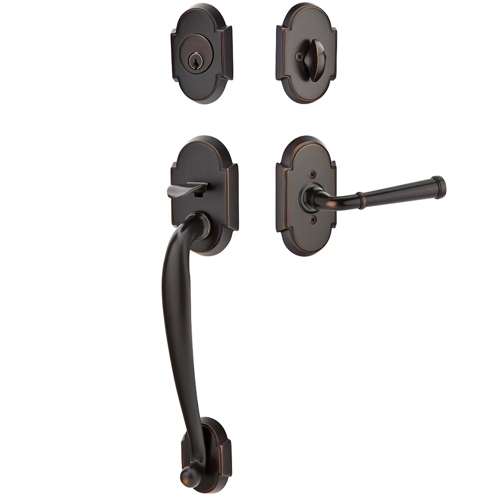 Emtek Nashville Tubular Entryset Sectional with Merrimack Lever