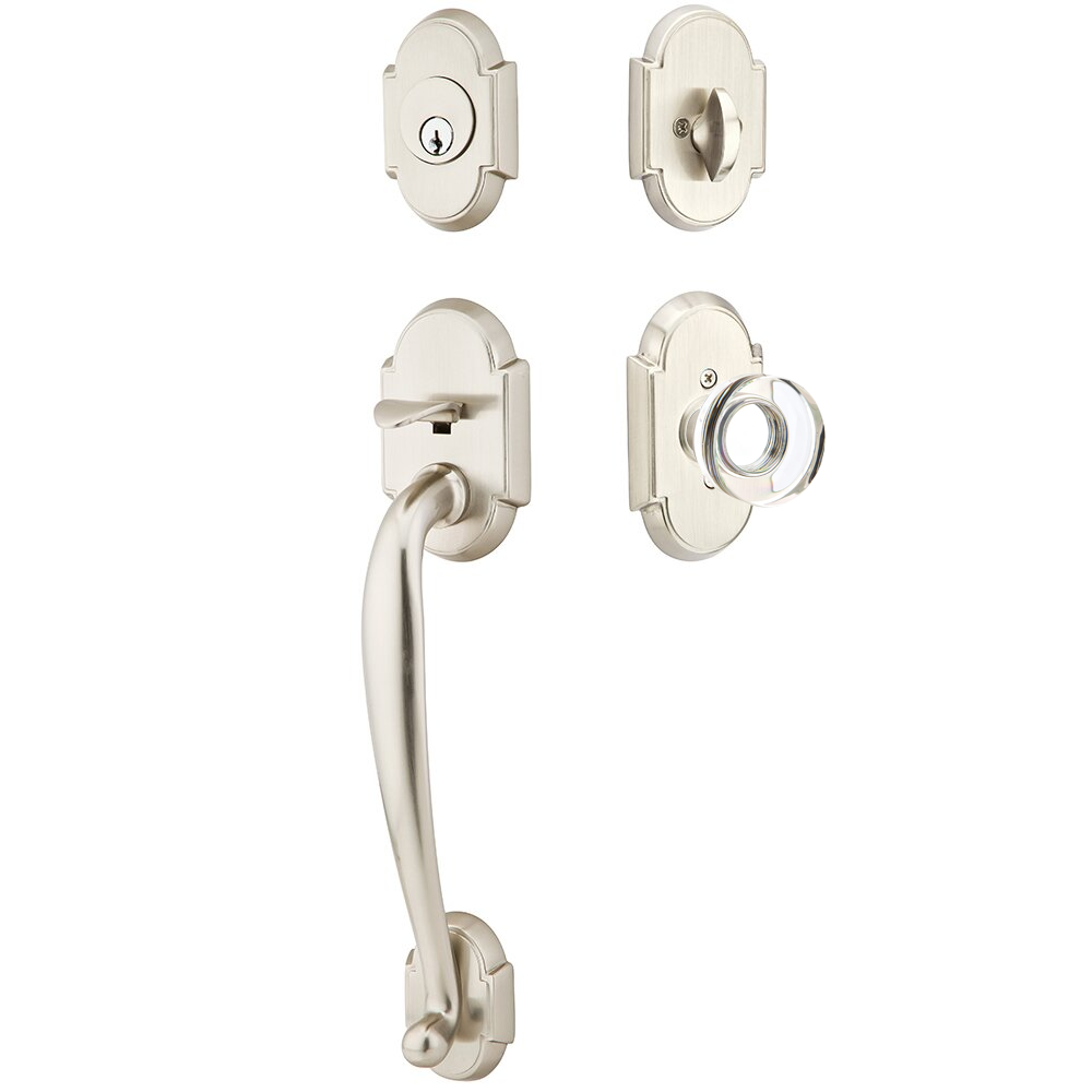 Emtek Nashville Tubular Entryset Sectional with Modern Disc Glass Knob