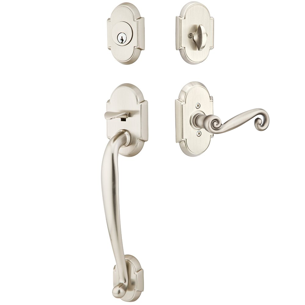 Emtek Nashville Tubular Entryset Sectional with Rustic Lever