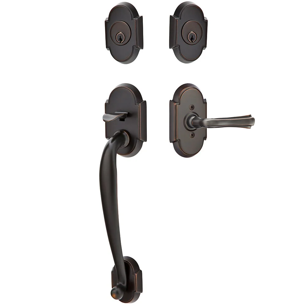 Emtek Nashville Tubular Entryset Sectional with Wembley Lever