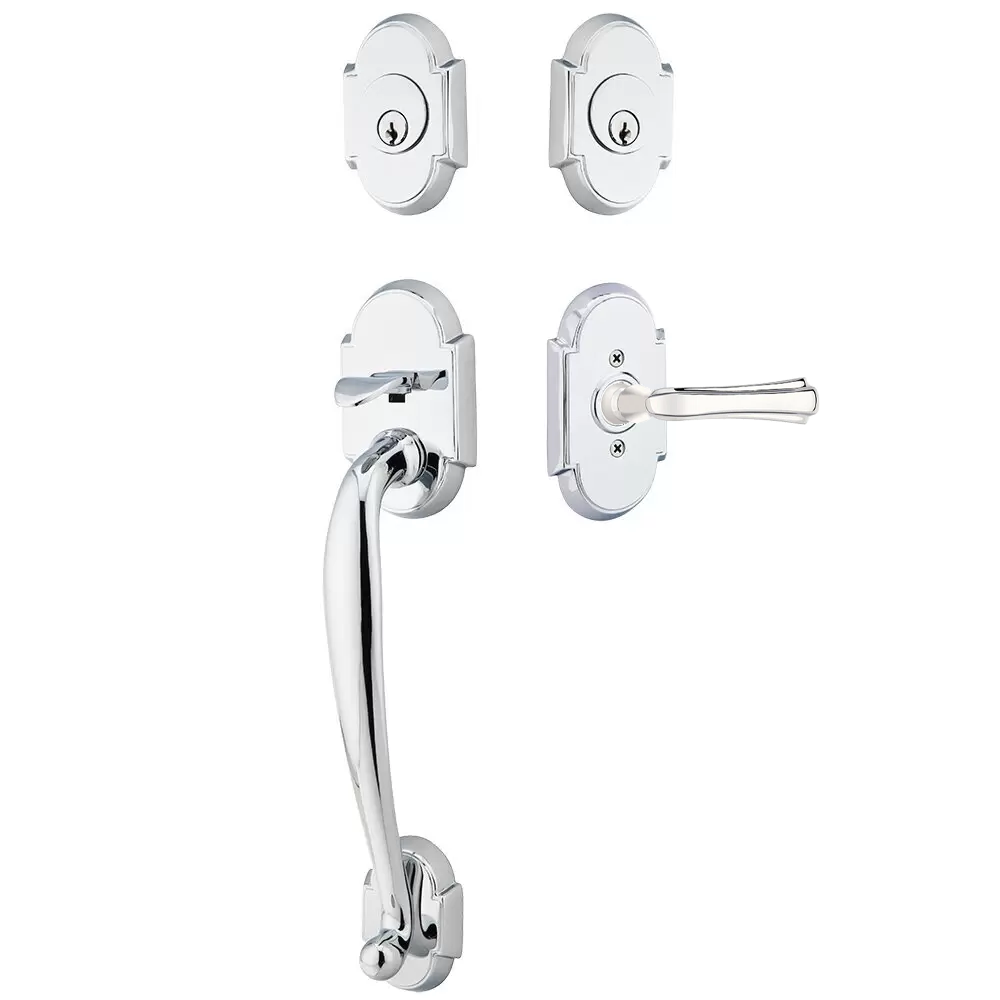 Emtek Nashville Tubular Entryset Sectional with Wembley Lever