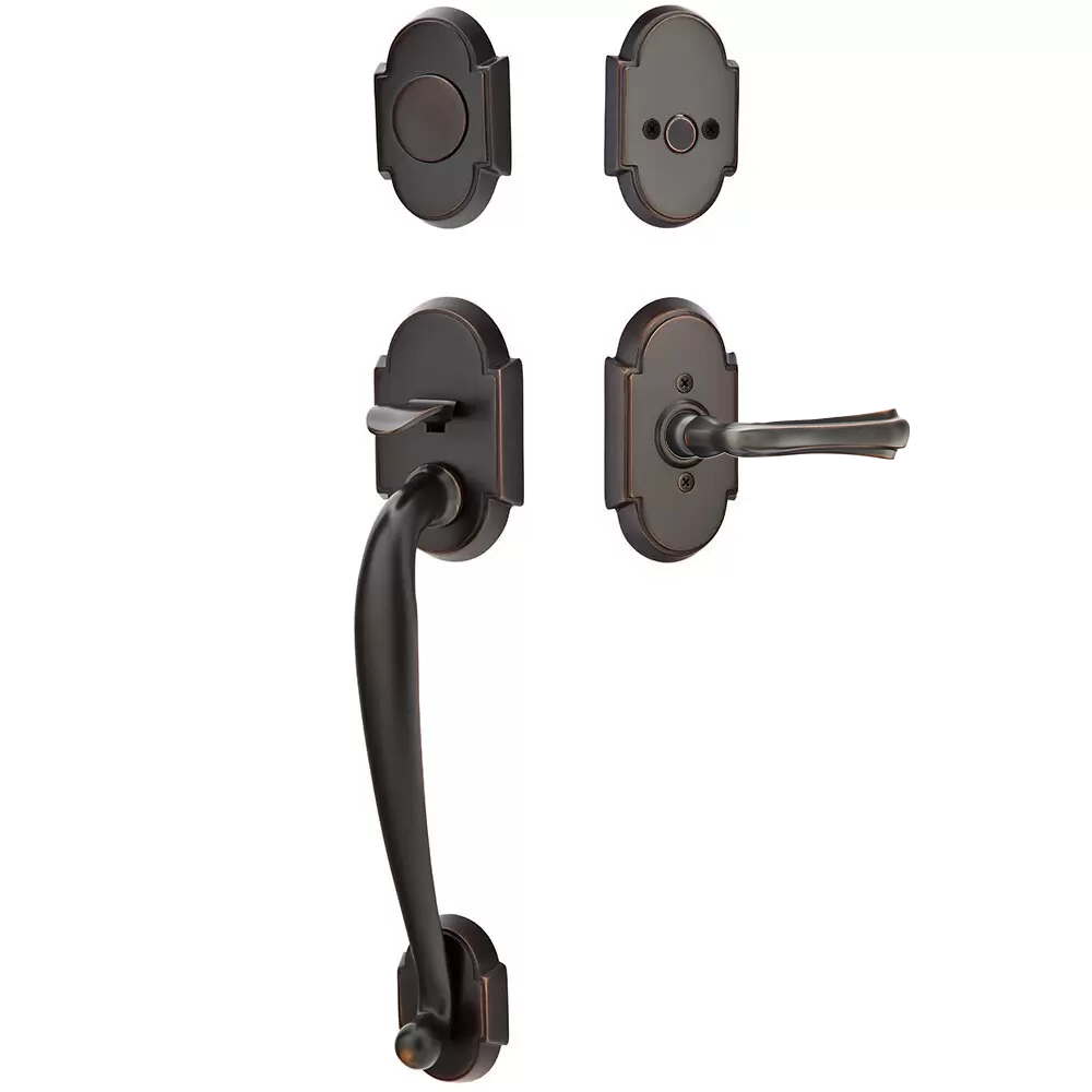 Emtek Nashville Tubular Entryset Sectional with Wembley Lever