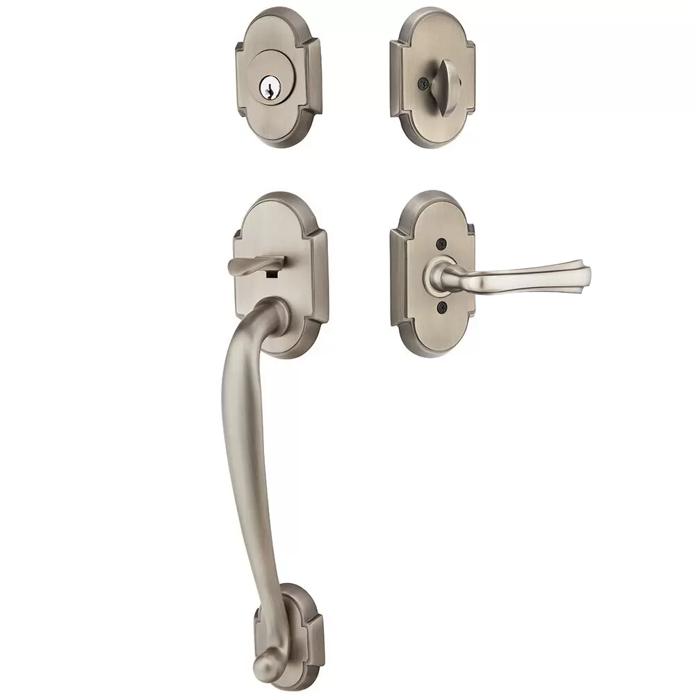 Emtek Nashville Tubular Entryset Sectional with Wembley Lever
