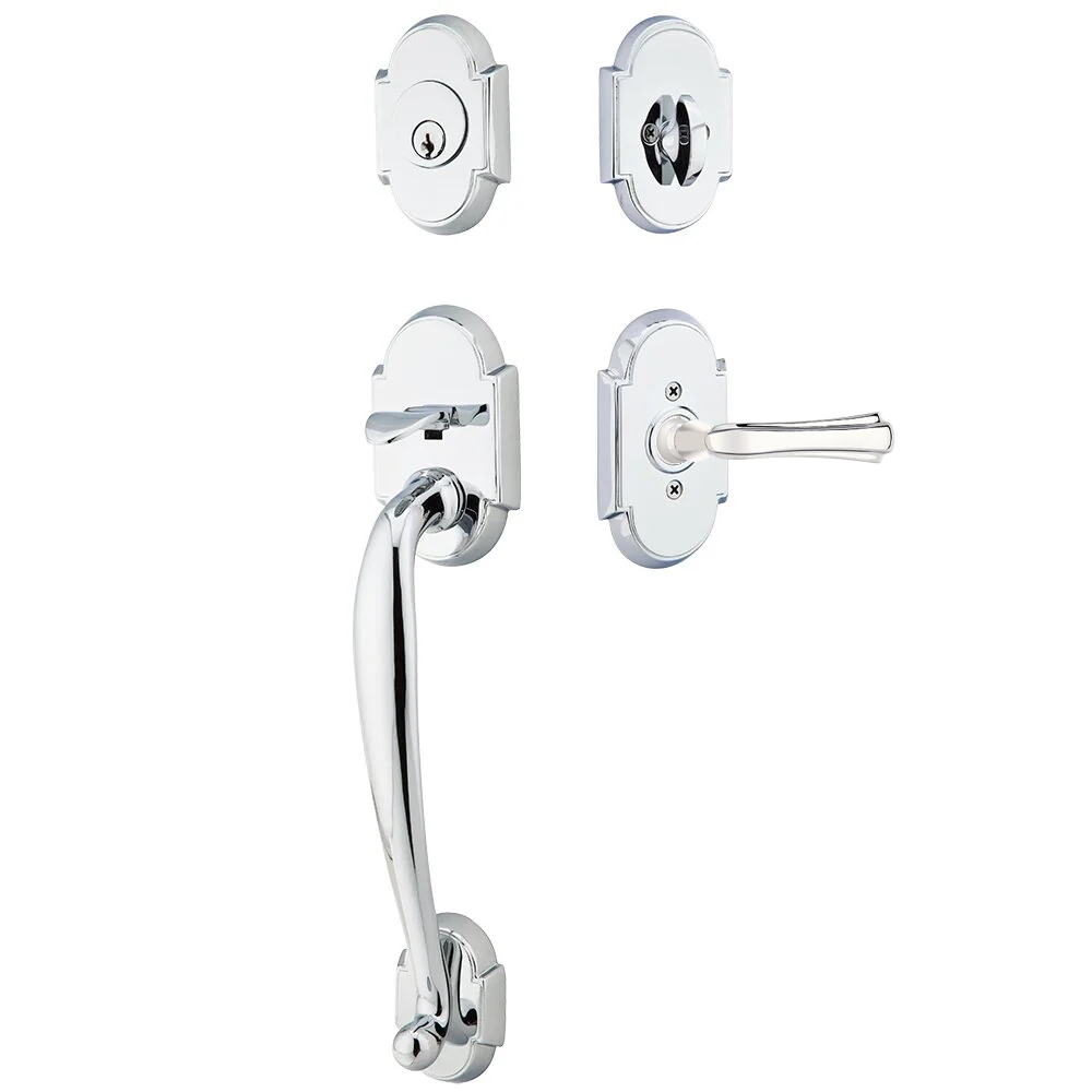 Emtek Nashville Tubular Entryset Sectional with Wembley Lever
