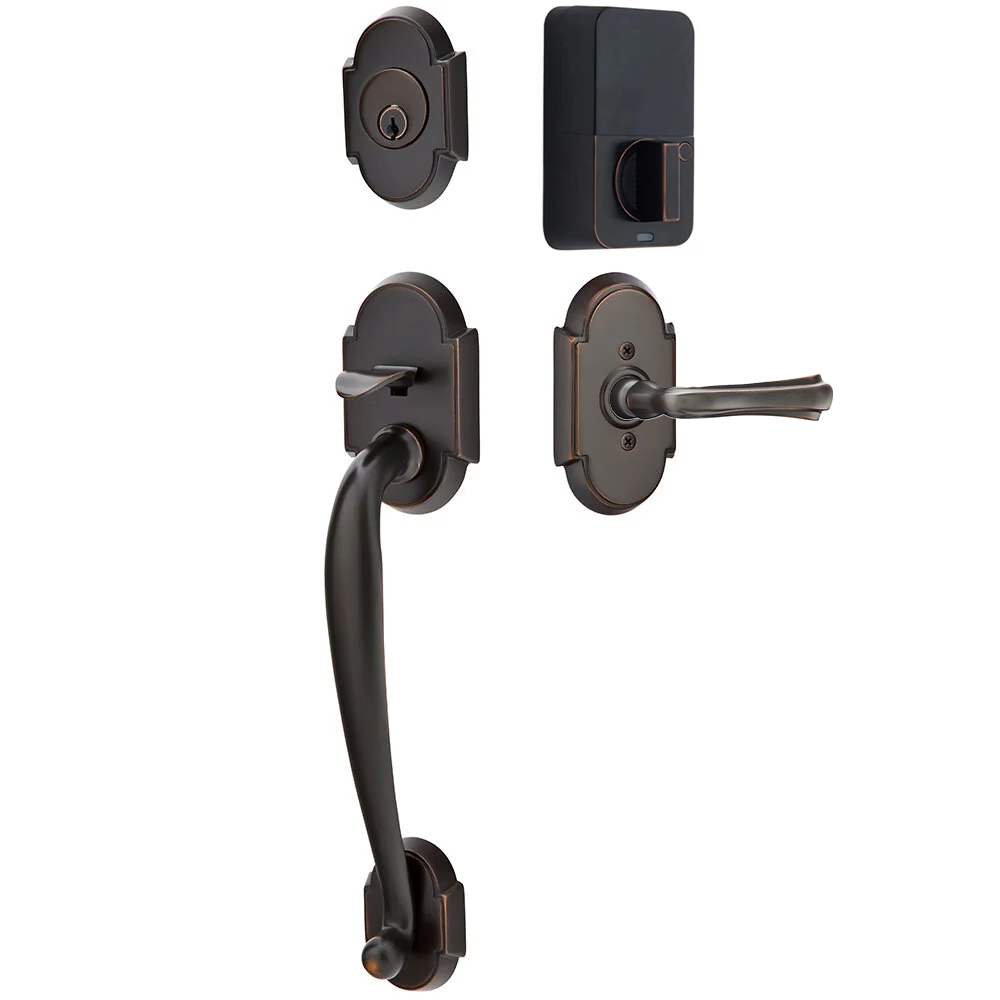 Emtek Nashville Tubular Entryset Sectional with Wembley Lever