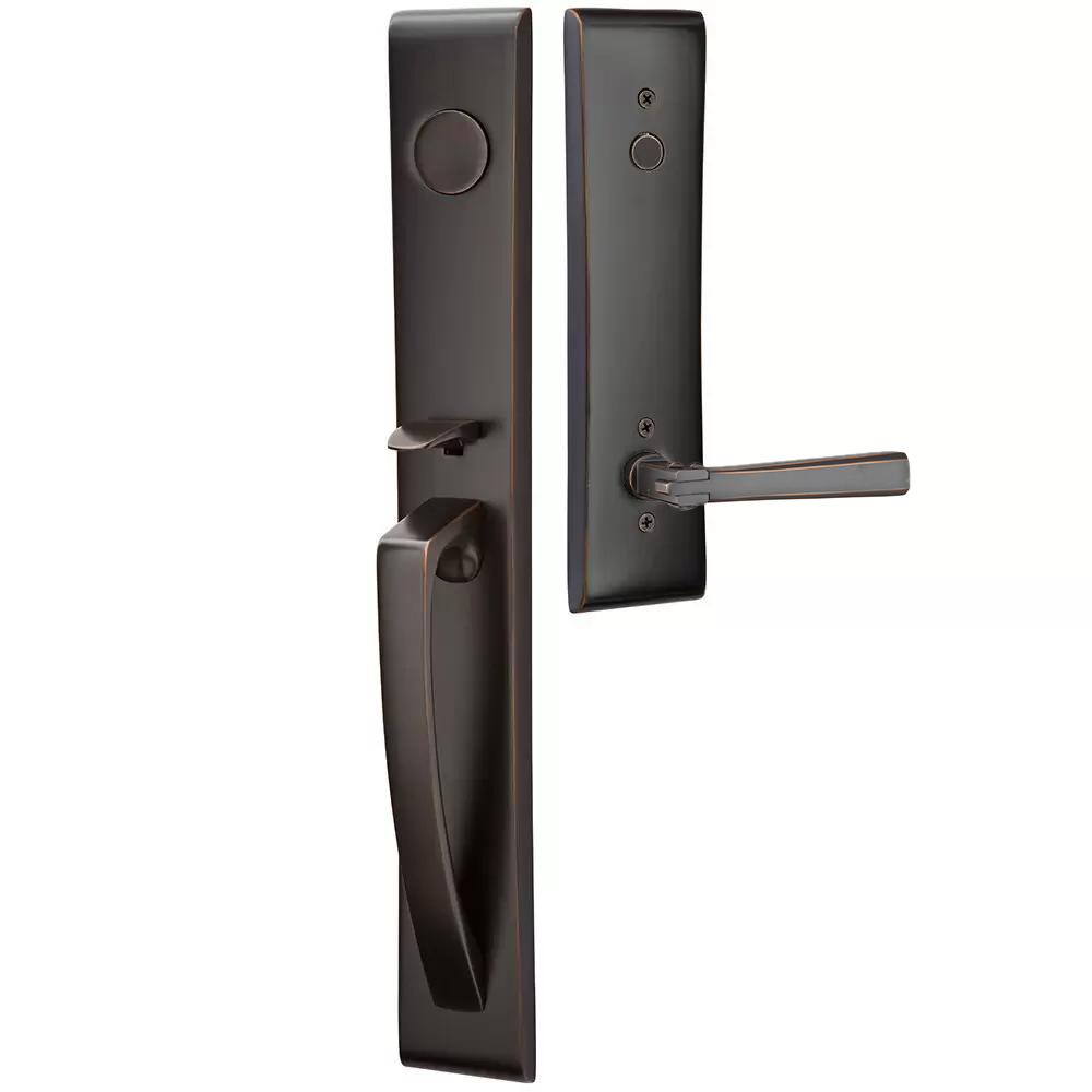 Emtek Orion Tubular Entryset Full Length with Arts & Crafts Lever