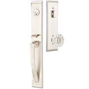 Emtek Orion Tubular Entryset Full Length with Astoria Glass Knob