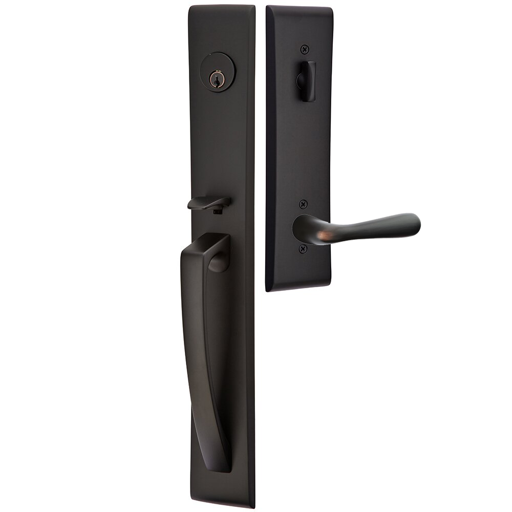 Emtek Orion Tubular Entryset Full Length with Basel Lever