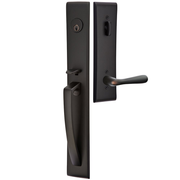 Emtek Orion Tubular Entryset Full Length with Basel Lever