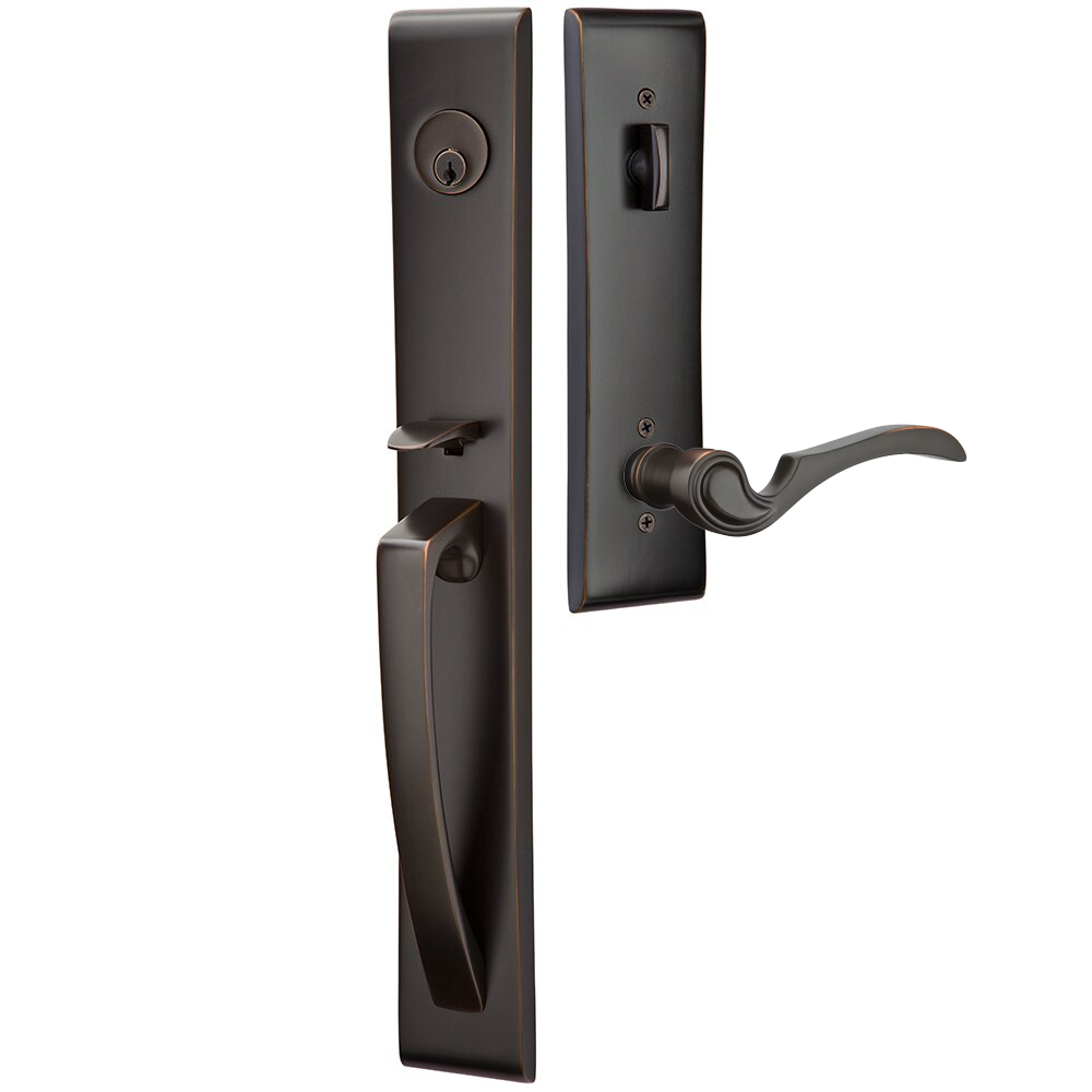 Emtek Orion Tubular Entryset Full Length with Coventry Lever