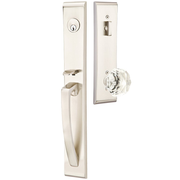 Emtek Orion Tubular Entryset Full Length with Diamond Glass Knob