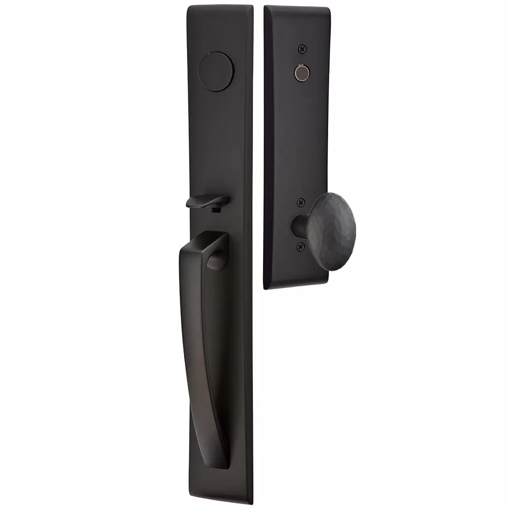 Emtek Orion Tubular Entryset Full Length with Hammered Egg Knob
