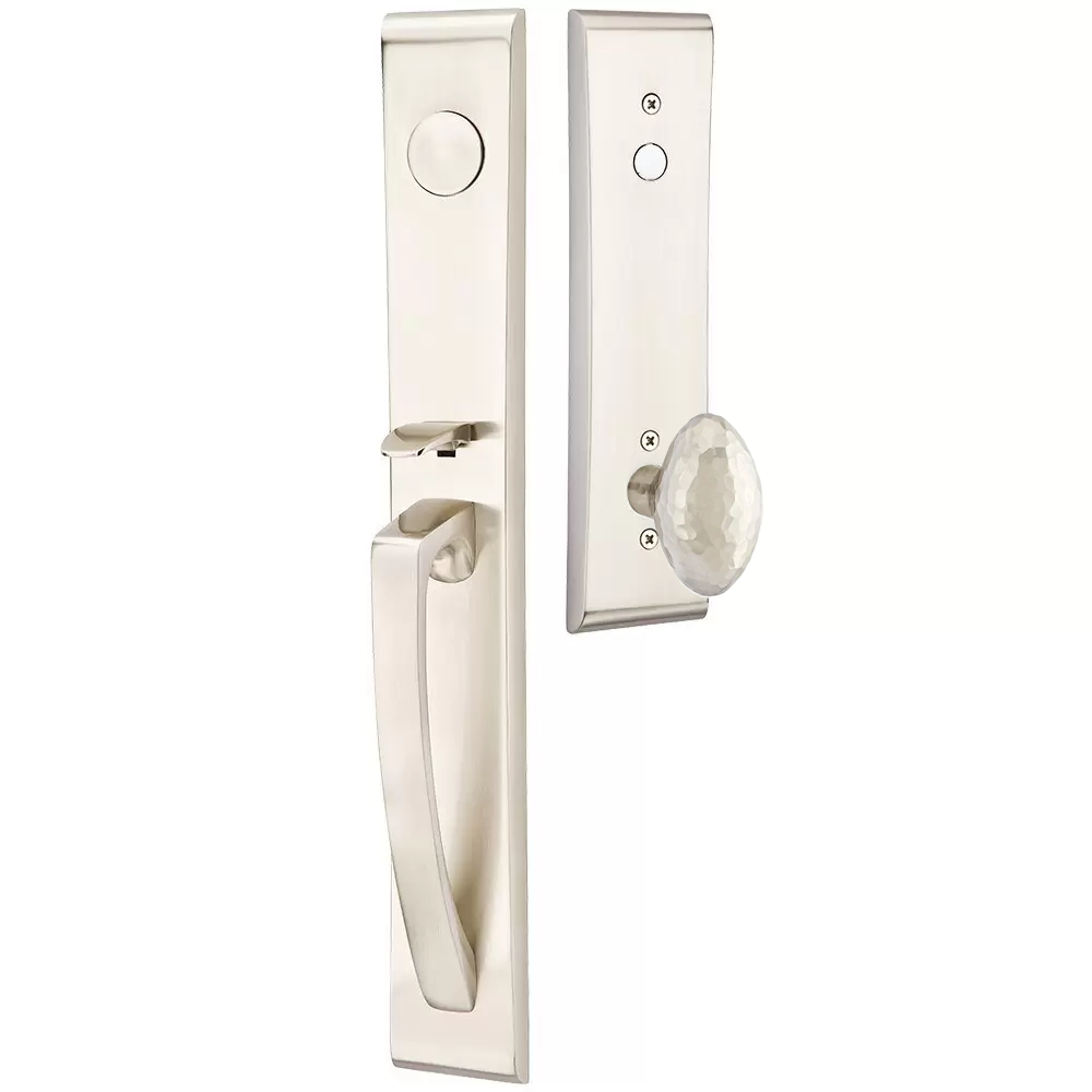 Emtek Orion Tubular Entryset Full Length with Hammered Egg Knob