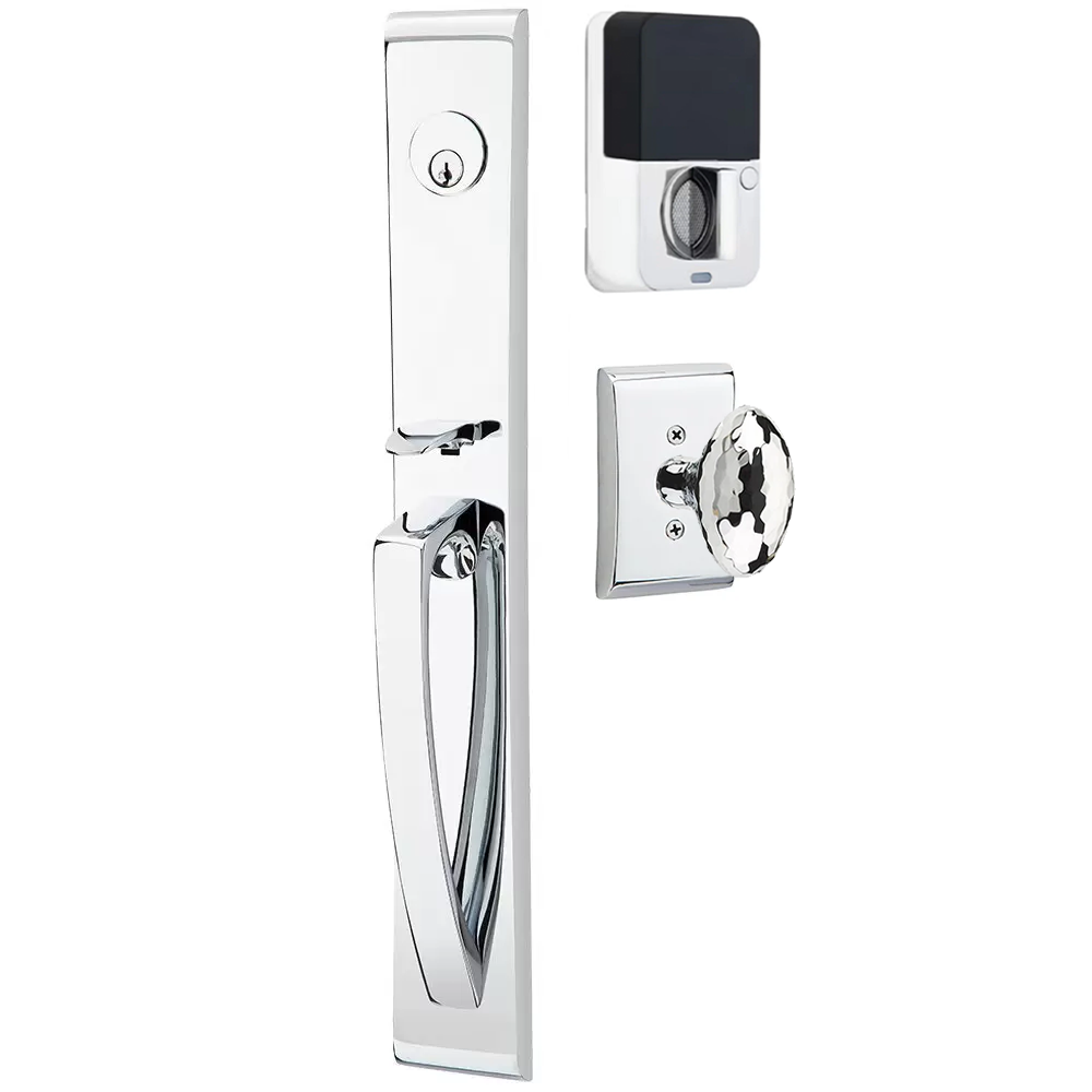 Emtek Orion Tubular Entryset Full Length with Hammered Egg Knob