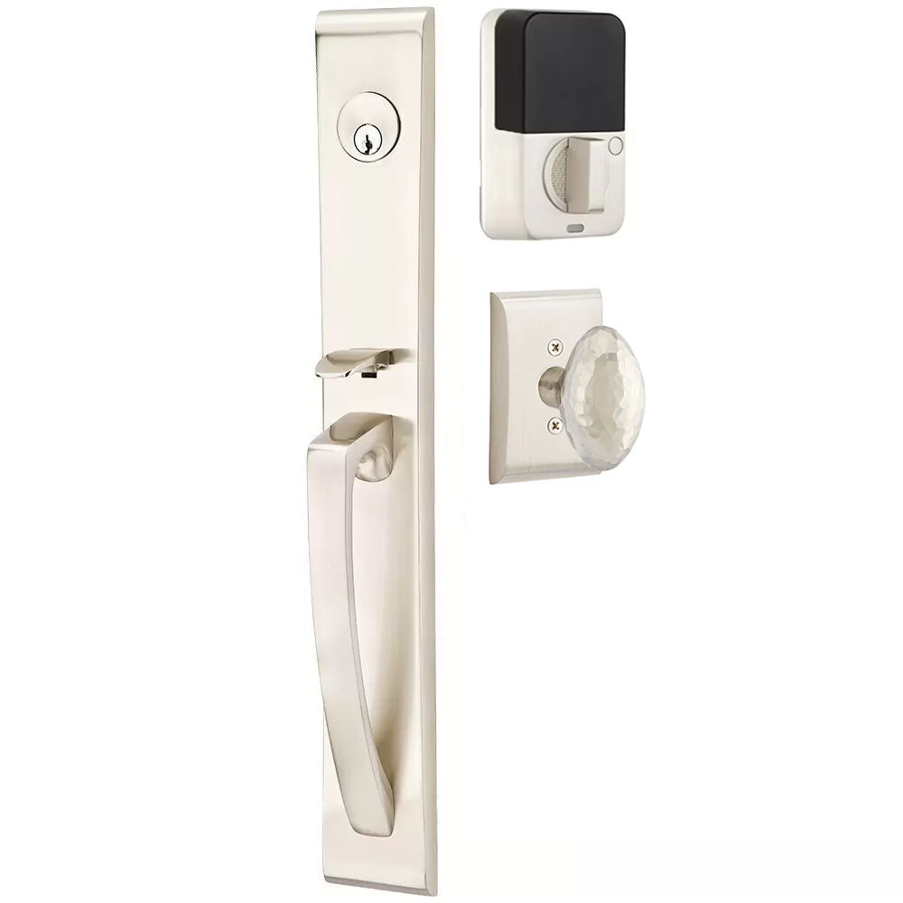 Emtek Orion Tubular Entryset Full Length with Hammered Egg Knob