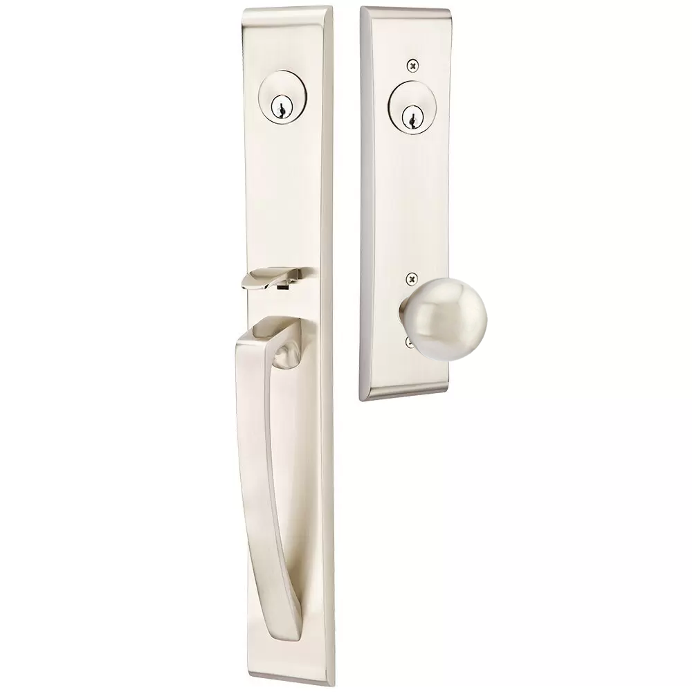 Emtek Orion Tubular Entryset Full Length with Orb Knob