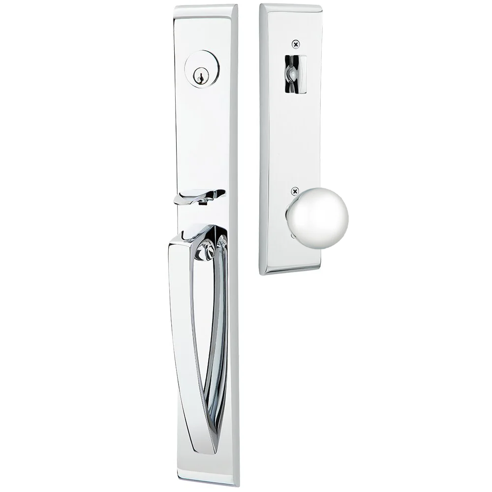 Emtek Orion Tubular Entryset Full Length with Orb Knob