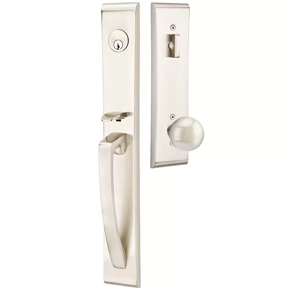 Emtek Orion Tubular Entryset Full Length with Orb Knob