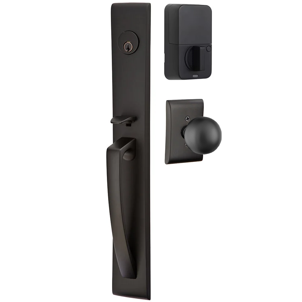 Emtek Orion Tubular Entryset Full Length with Orb Knob