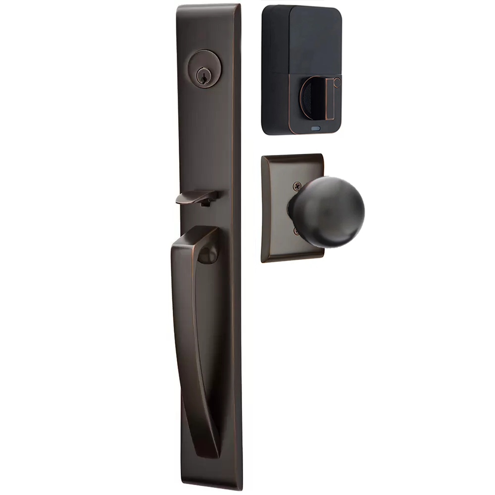 Emtek Orion Tubular Entryset Full Length with Orb Knob