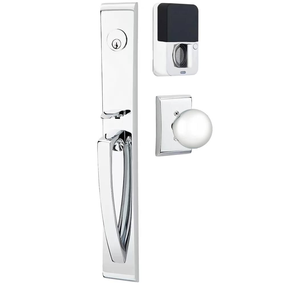 Emtek Orion Tubular Entryset Full Length with Orb Knob