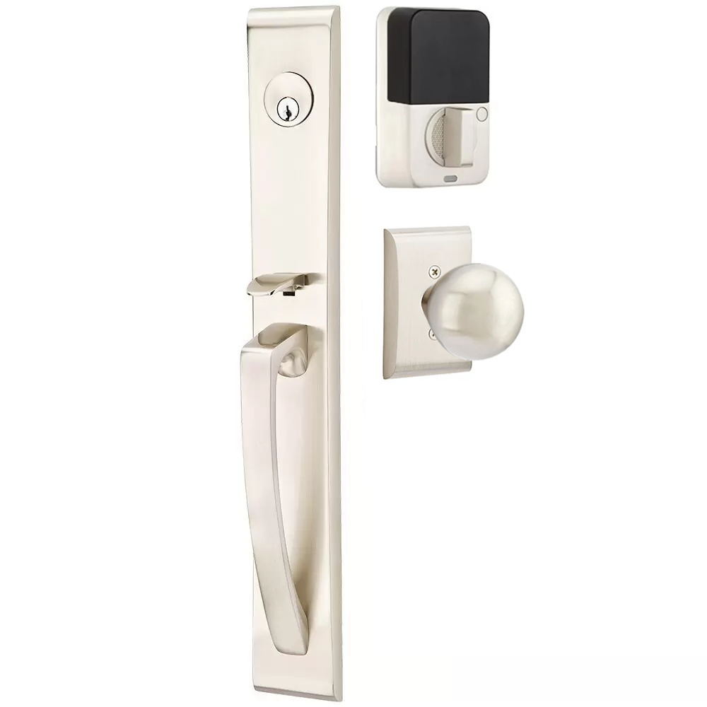 Emtek Orion Tubular Entryset Full Length with Orb Knob