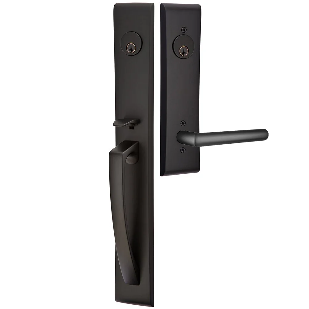 Emtek Orion Tubular Entryset Full Length with Stuttgart Lever