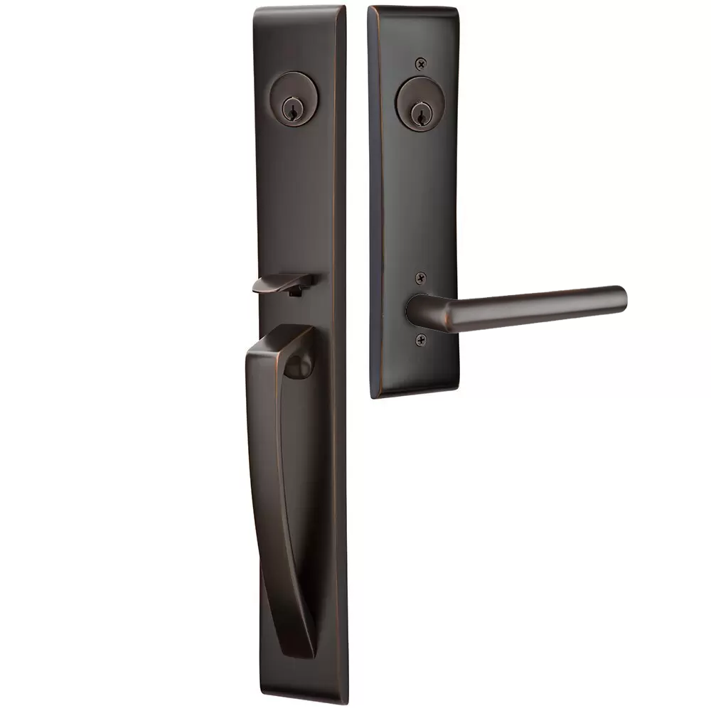 Emtek Orion Tubular Entryset Full Length with Stuttgart Lever