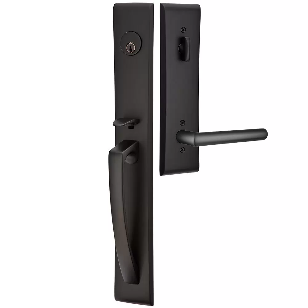 Emtek Orion Tubular Entryset Full Length with Stuttgart Lever