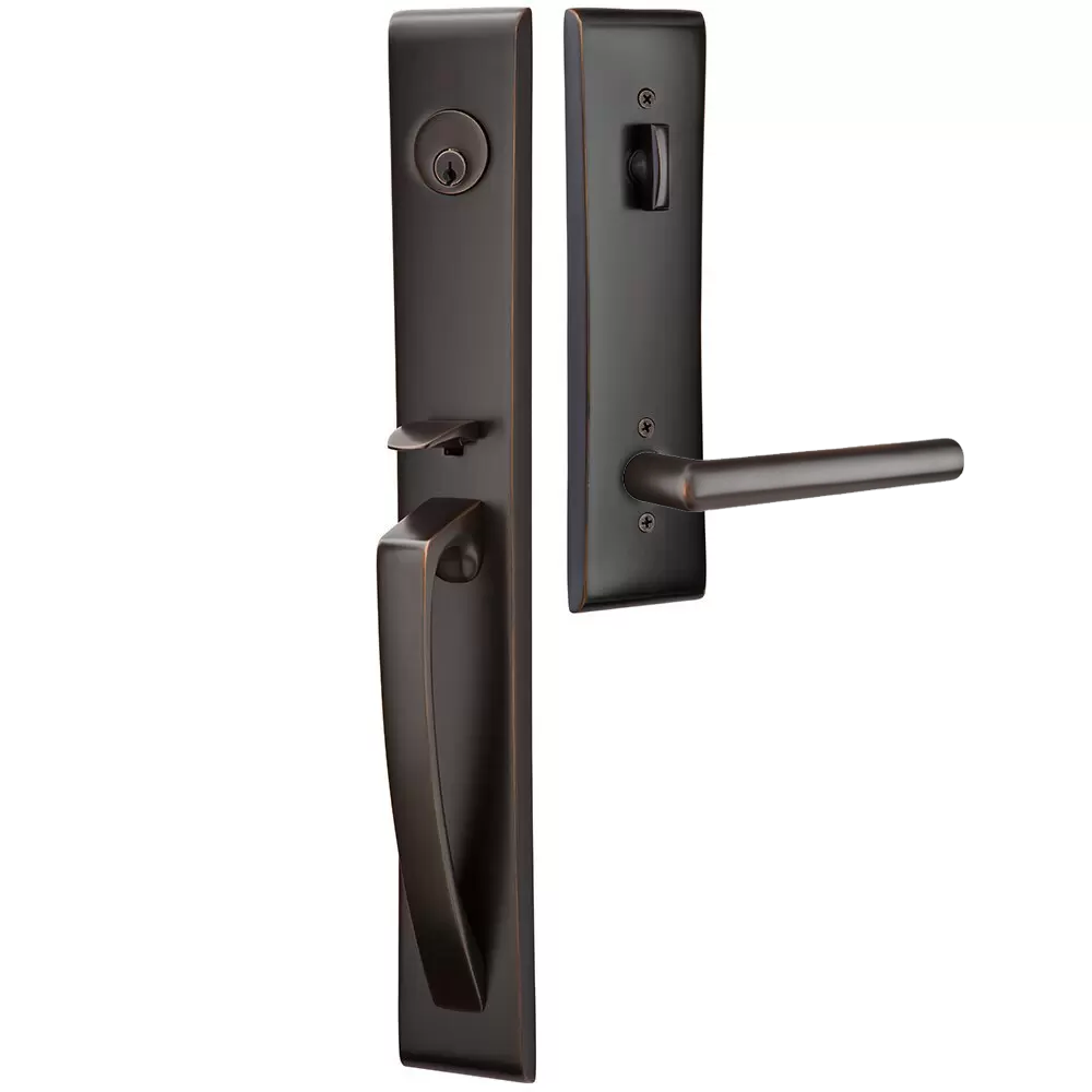 Emtek Orion Tubular Entryset Full Length with Stuttgart Lever