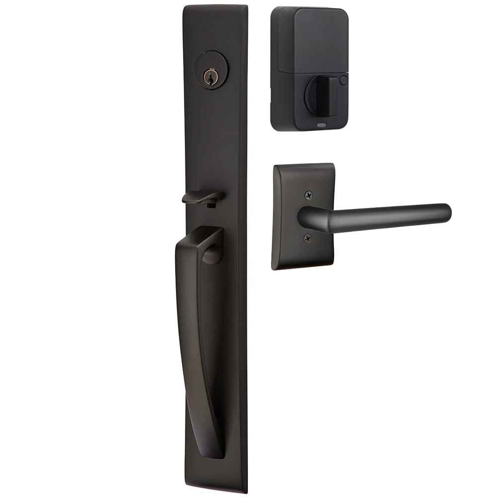 Emtek Orion Tubular Entryset Full Length with Stuttgart Lever