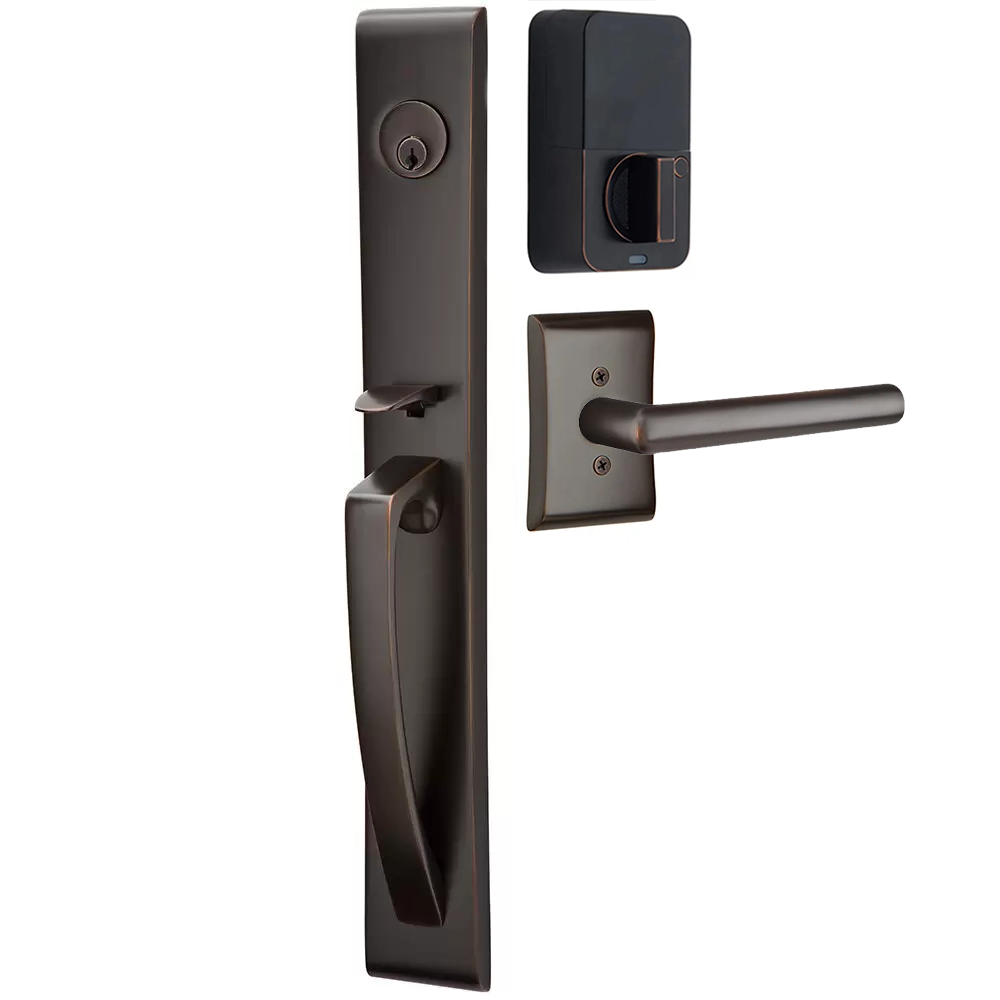Emtek Orion Tubular Entryset Full Length with Stuttgart Lever