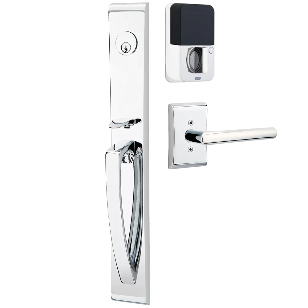 Emtek Orion Tubular Entryset Full Length with Stuttgart Lever