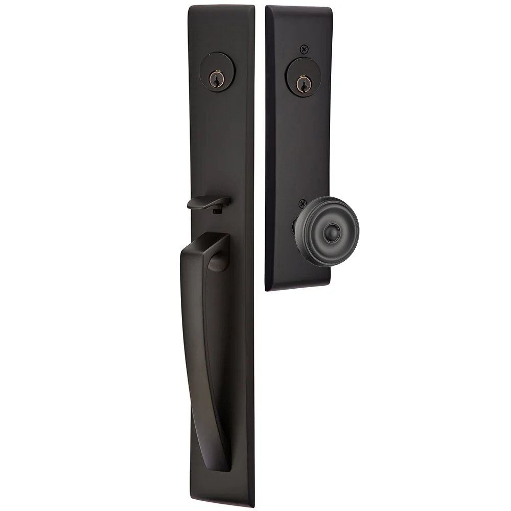 Emtek Orion Tubular Entryset Full Length with Waverly Knob