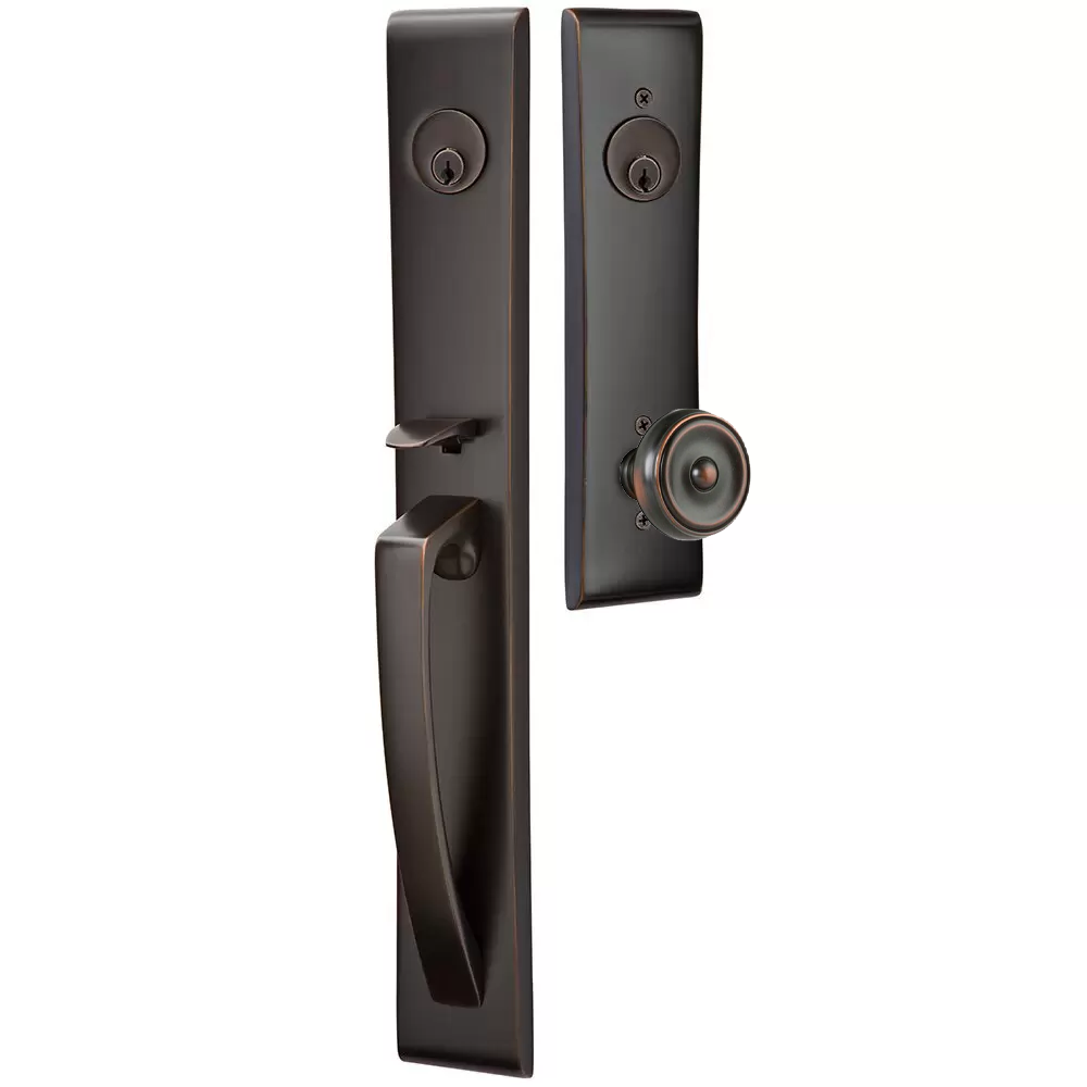 Emtek Orion Tubular Entryset Full Length with Waverly Knob