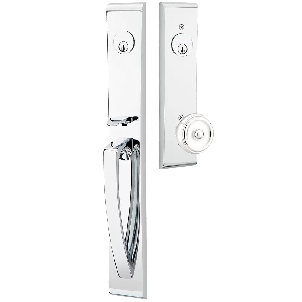 Emtek Orion Tubular Entryset Full Length with Waverly Knob