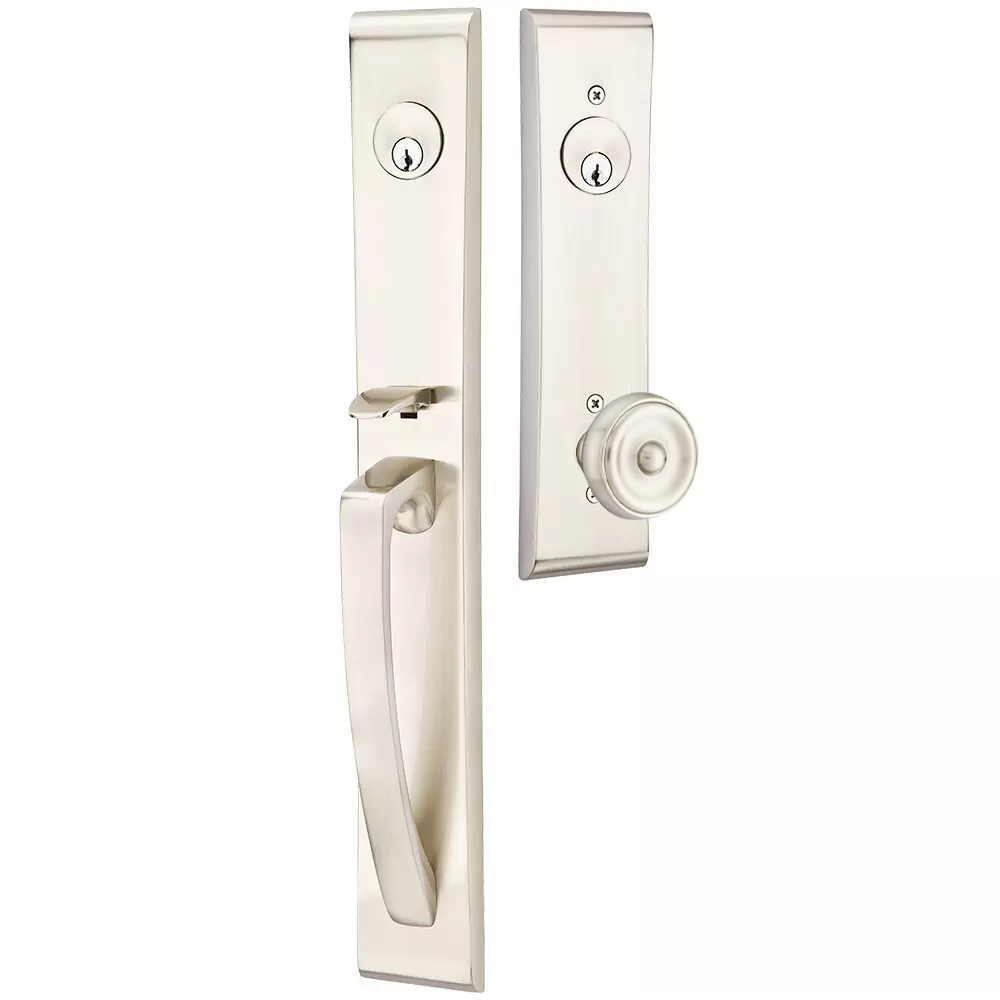 Emtek Orion Tubular Entryset Full Length with Waverly Knob