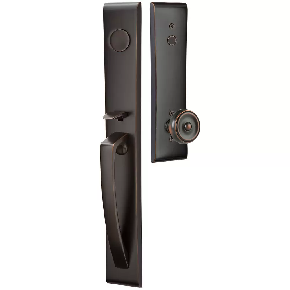 Emtek Orion Tubular Entryset Full Length with Waverly Knob