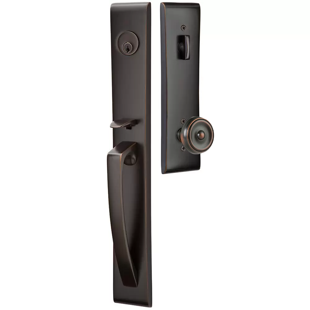 Emtek Orion Tubular Entryset Full Length with Waverly Knob