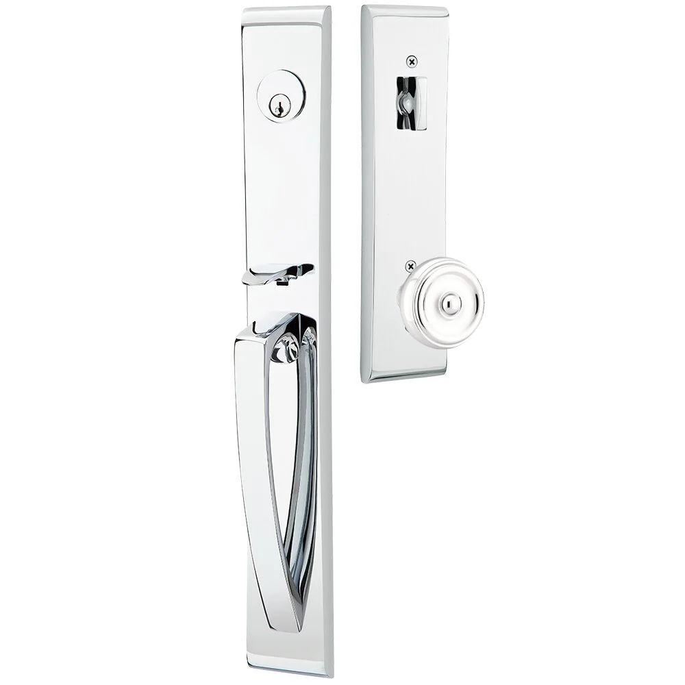 Emtek Orion Tubular Entryset Full Length with Waverly Knob