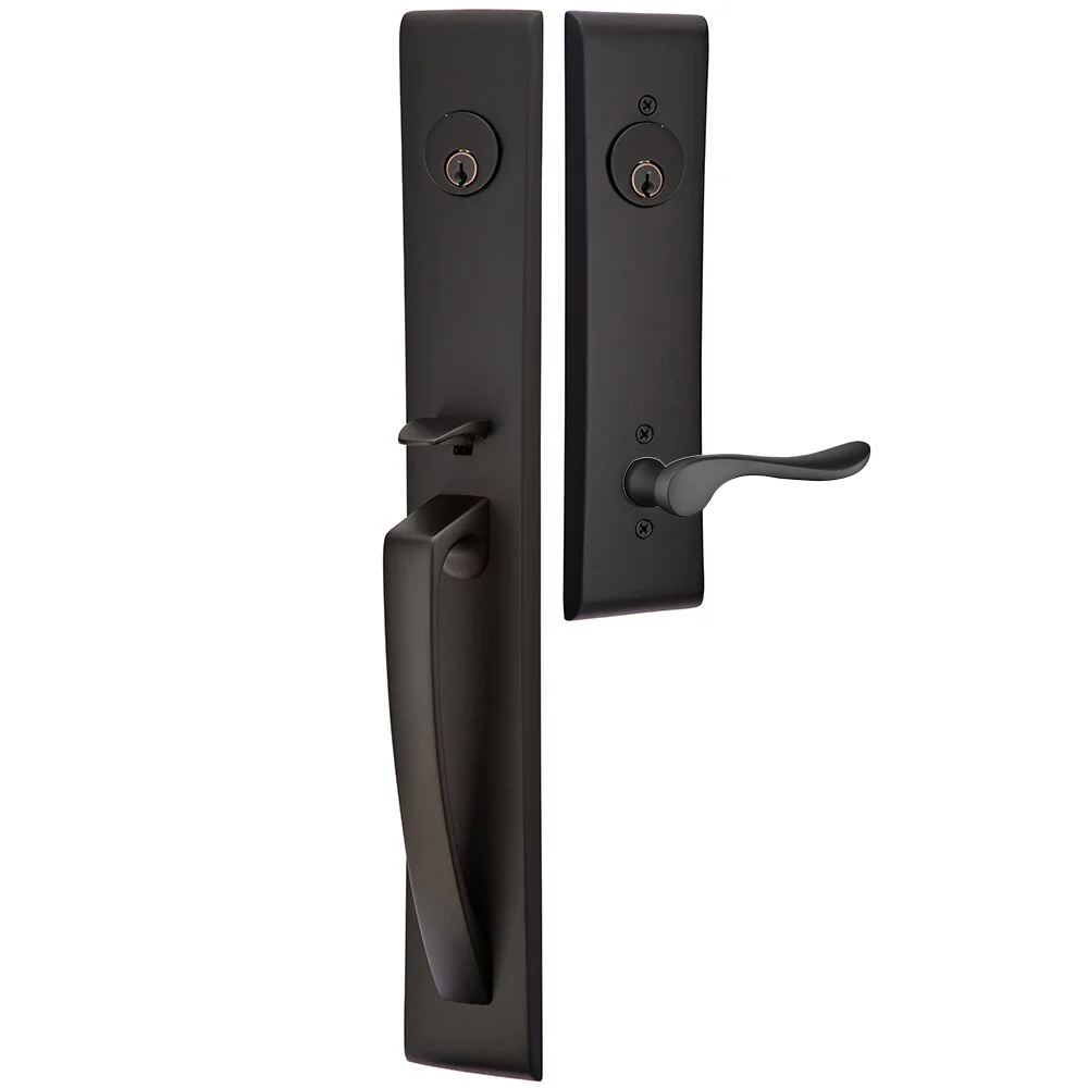 Emtek Orion Tubular Entryset Full Length with Luzern Lever