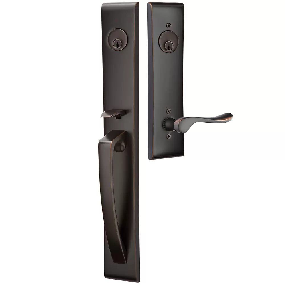 Emtek Orion Tubular Entryset Full Length with Luzern Lever