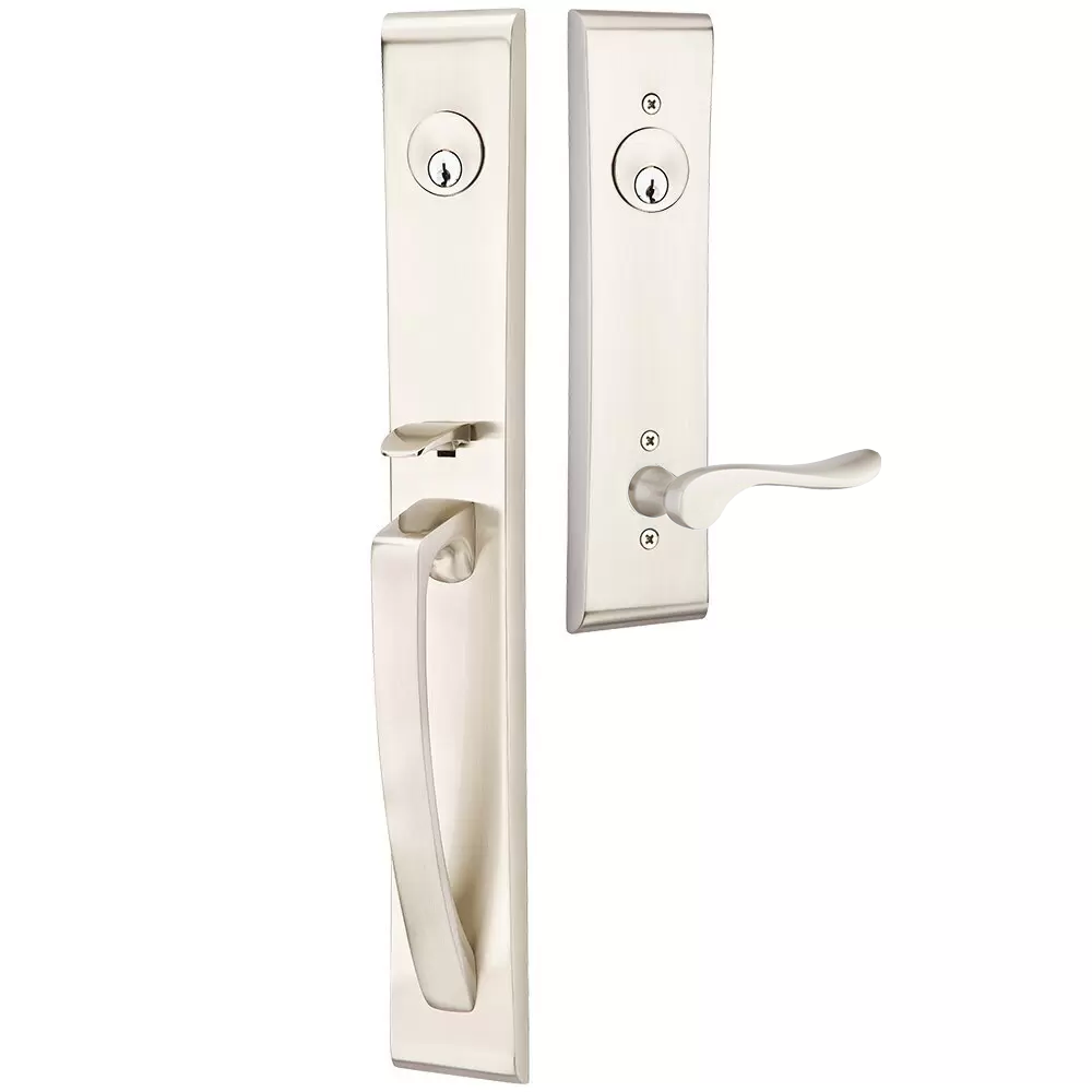 Emtek Orion Tubular Entryset Full Length with Luzern Lever