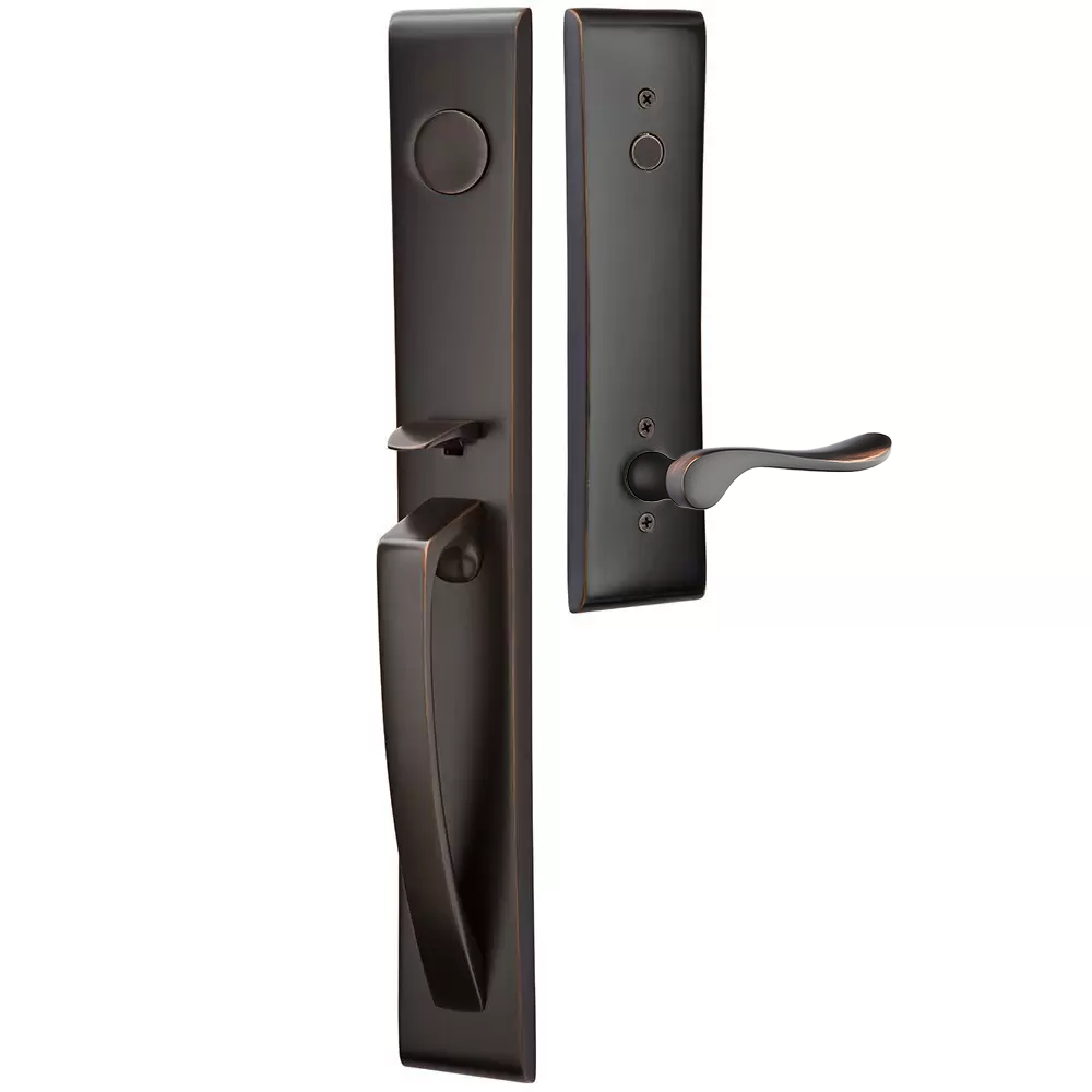 Emtek Orion Tubular Entryset Full Length with Luzern Lever