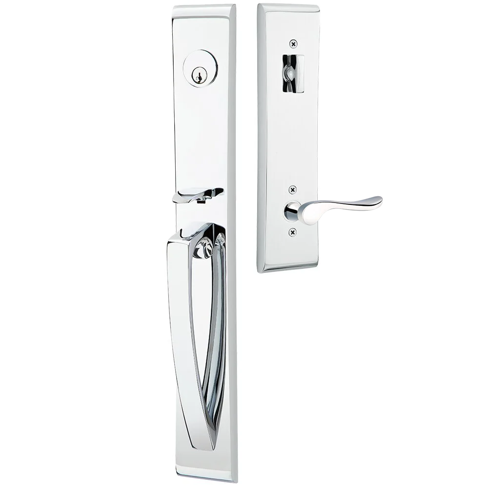 Emtek Orion Tubular Entryset Full Length with Luzern Lever