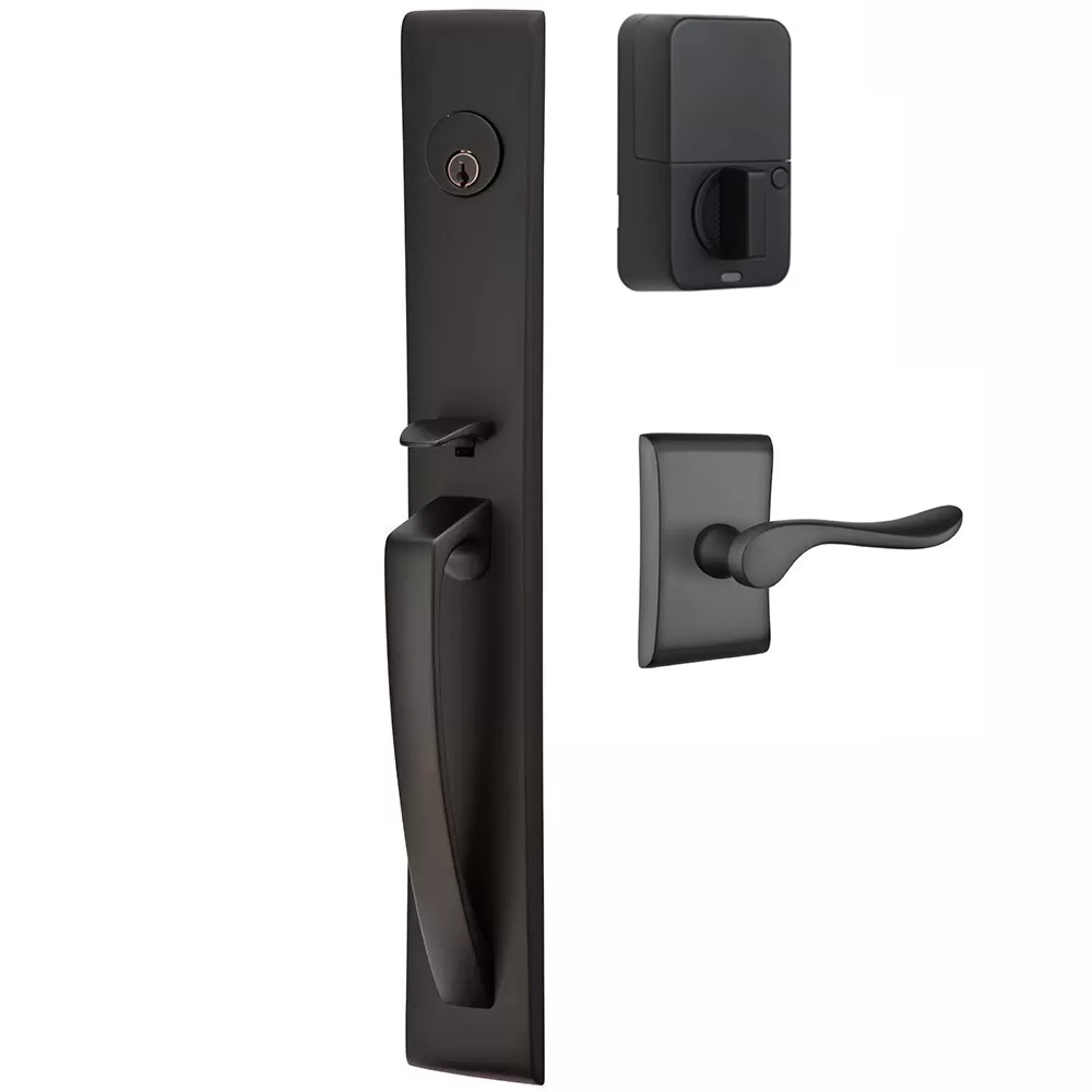 Emtek Orion Tubular Entryset Full Length with Luzern Lever