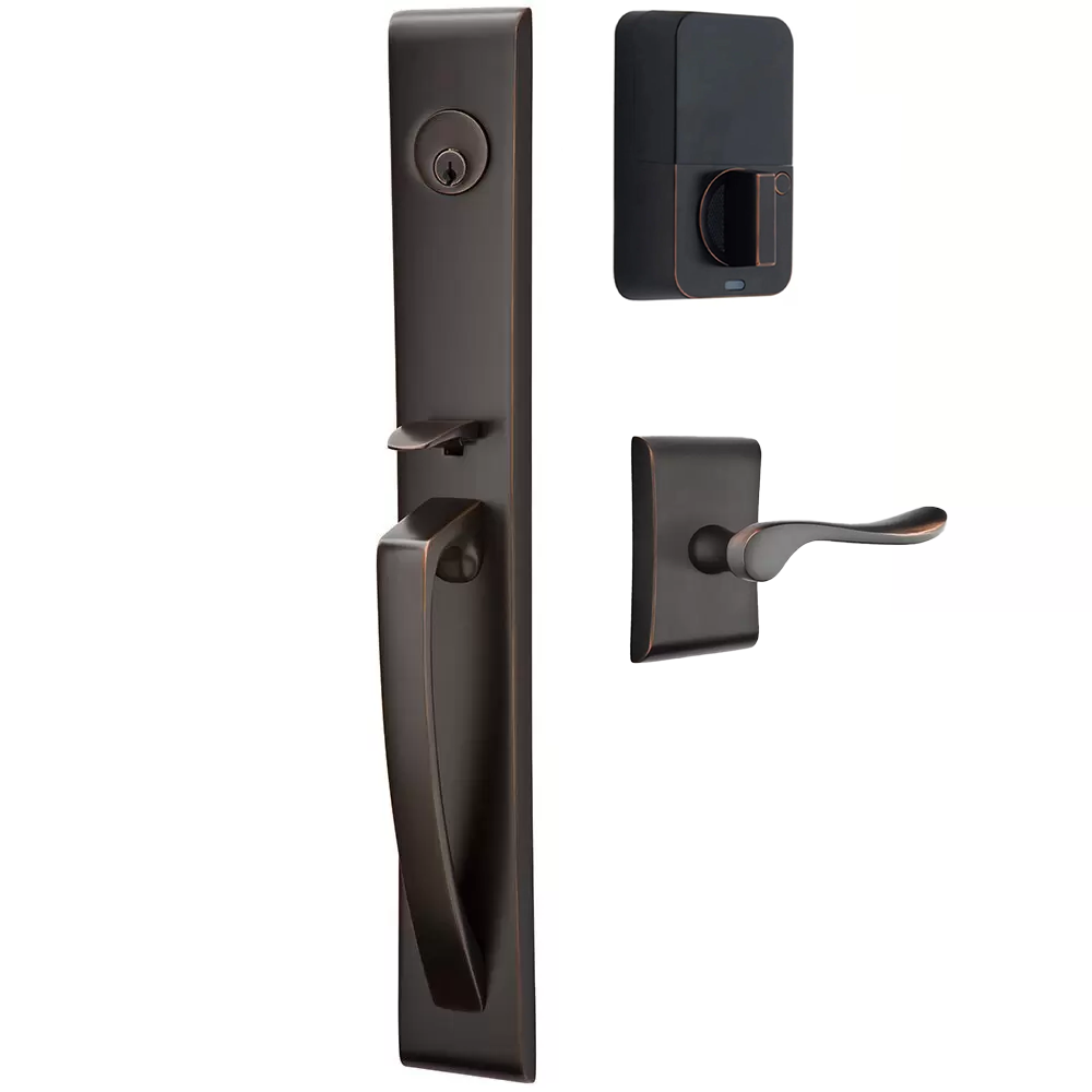 Emtek Orion Tubular Entryset Full Length with Luzern Lever