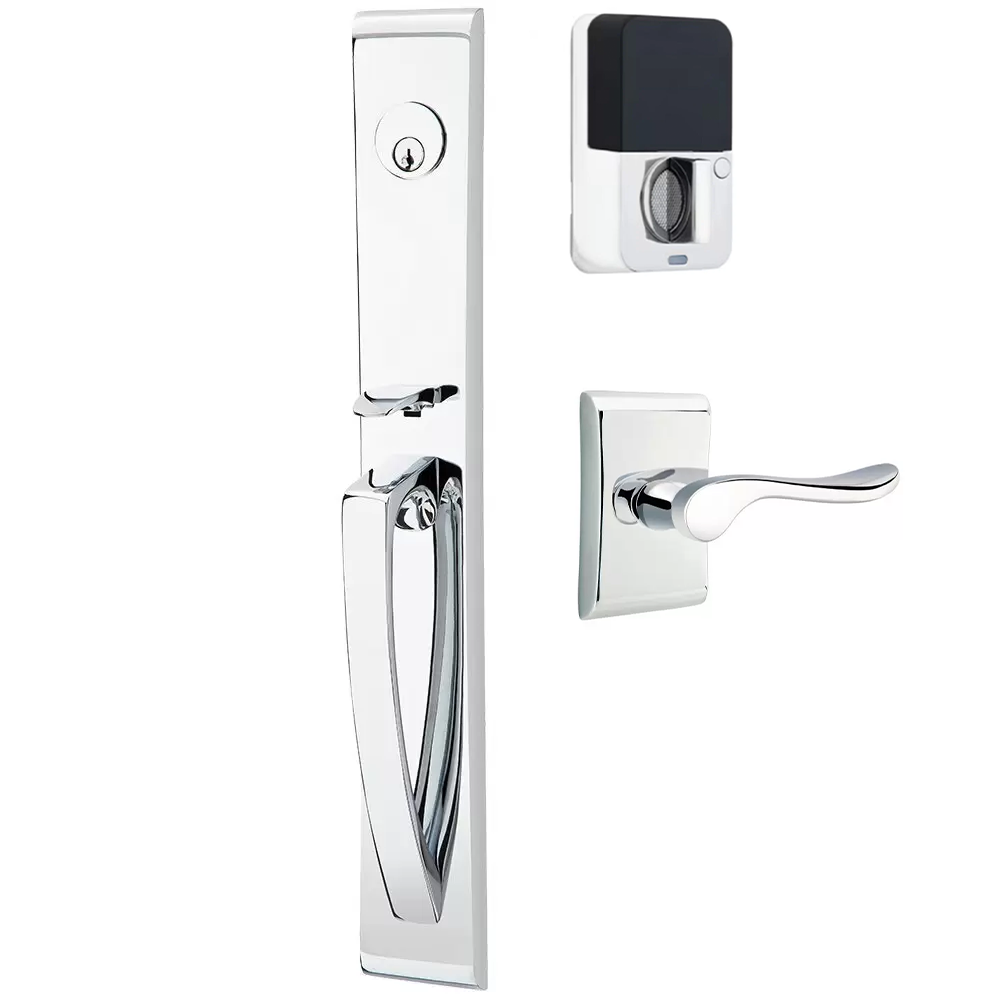 Emtek Orion Tubular Entryset Full Length with Luzern Lever