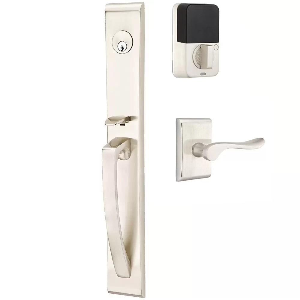 Emtek Orion Tubular Entryset Full Length with Luzern Lever