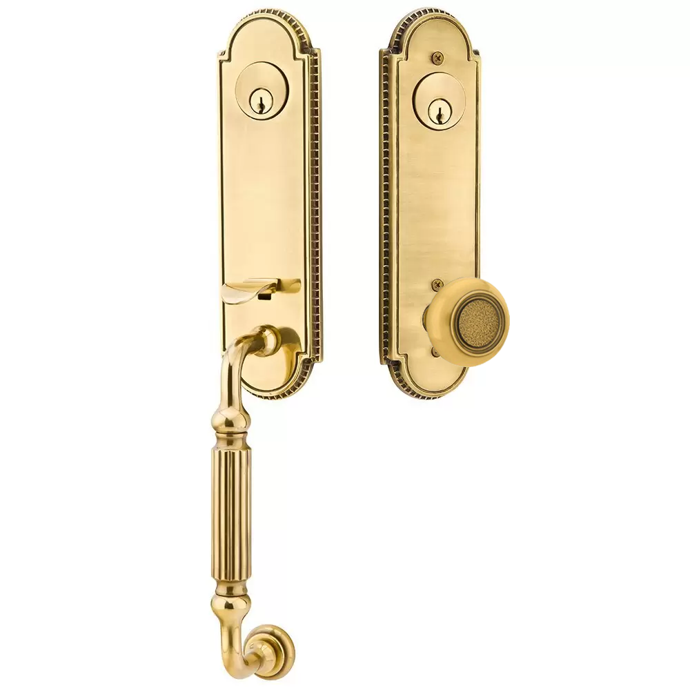 Emtek Orleans Tubular Entryset Monolithic with Belmont Knob